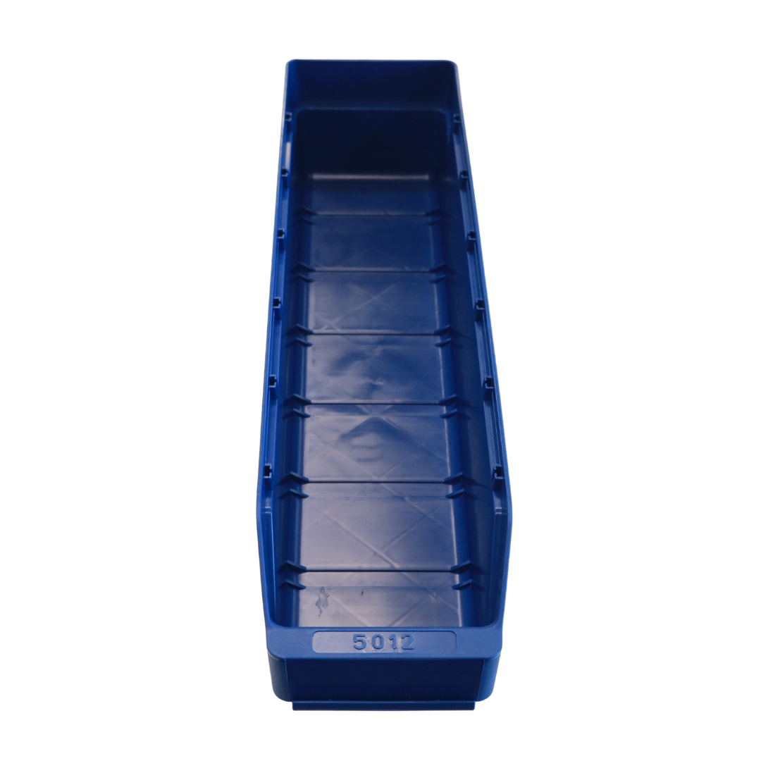 RackZone Standard Shelf Bin ST5012, blue, 500x120x95mm, top view on white.