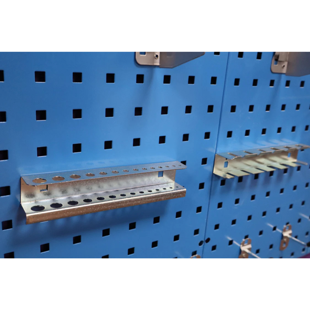 RackZone Wall-Zone Organiser 900x900 with 28 hooks.