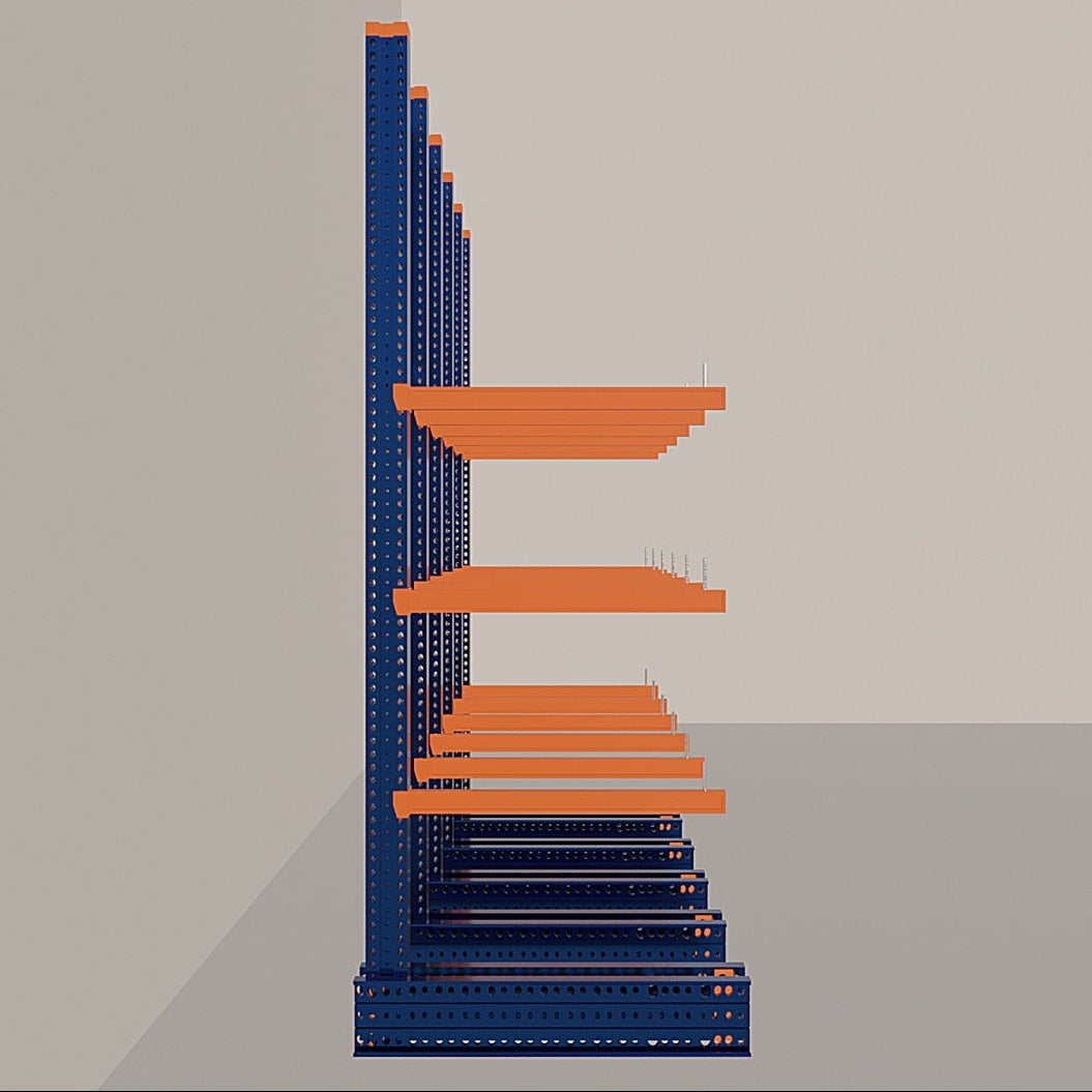 Cantilever Rack 4500H x 5000W x 1200D c/w Base + 3 Levels