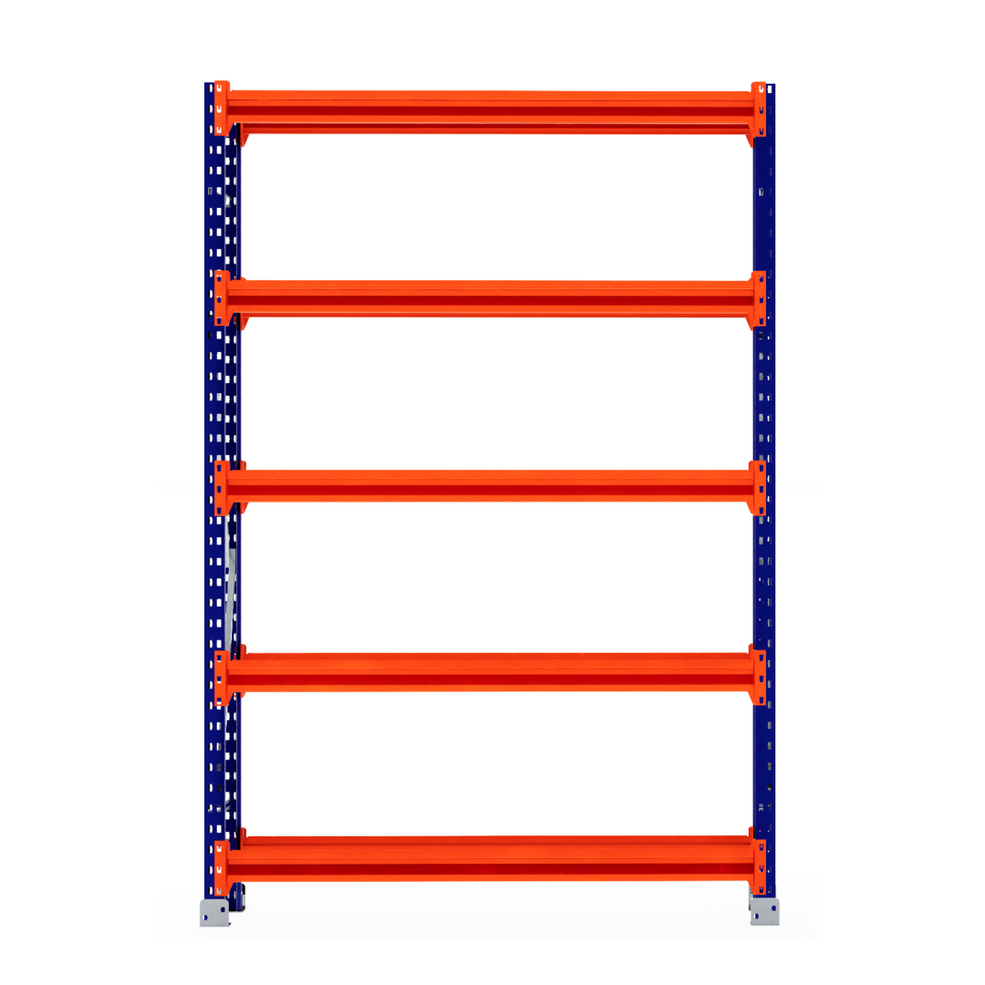 RackZone Tyre Racking 400mm Depth - Starter, blue frame & orange shelves.
