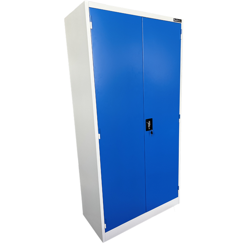 Wall-Zone & Louvred Two Door Storage Cabinet Grey/Blue 1830H x 914W x 457D