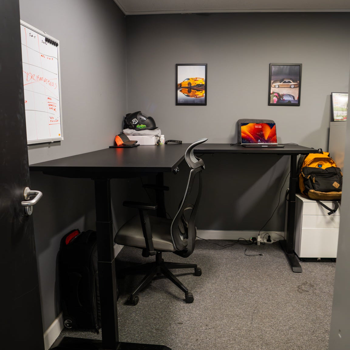 L-Shaped Sit-Stand Office Desk with Electric Height Adjustment