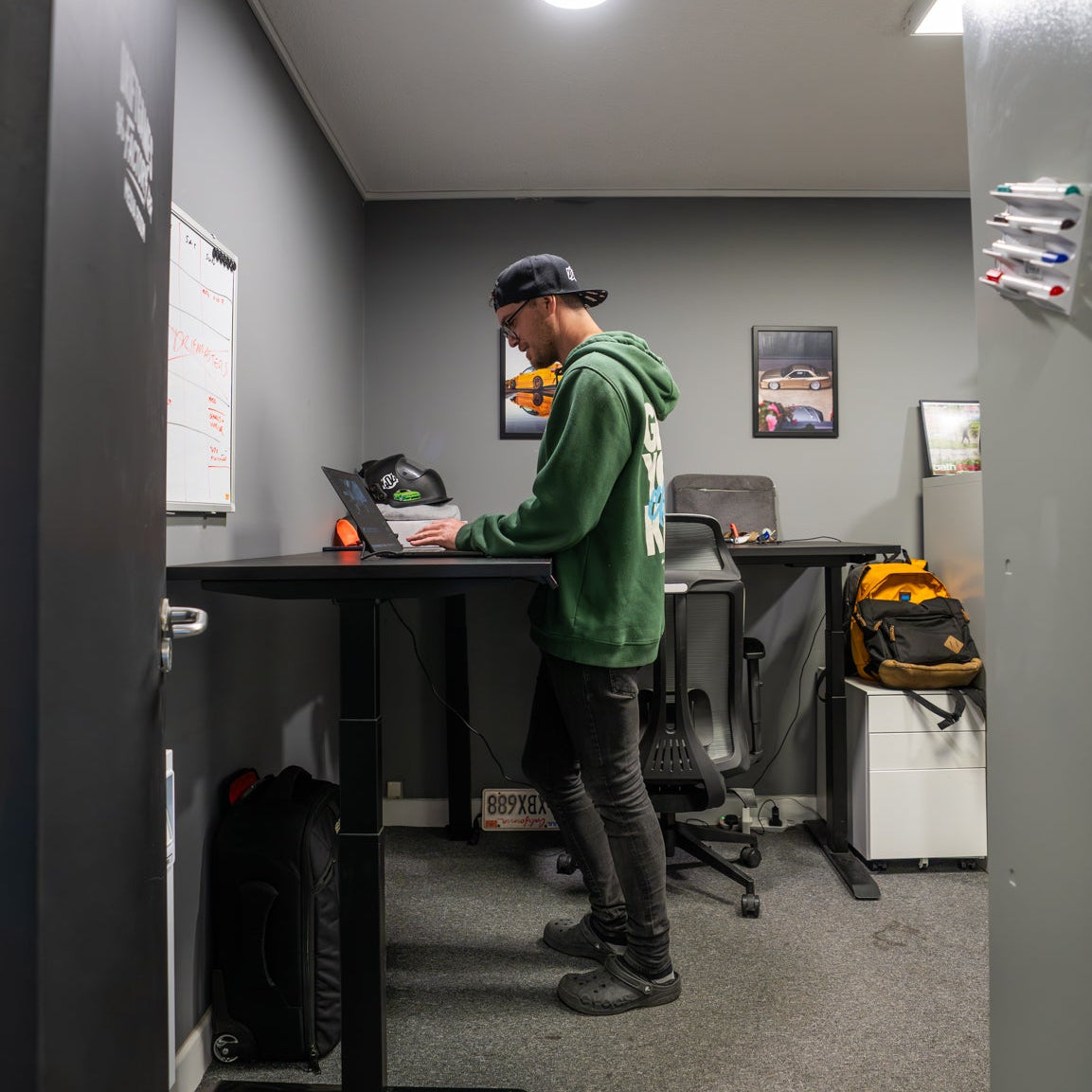 L-Shaped Sit-Stand Office Desk with Electric Height Adjustment