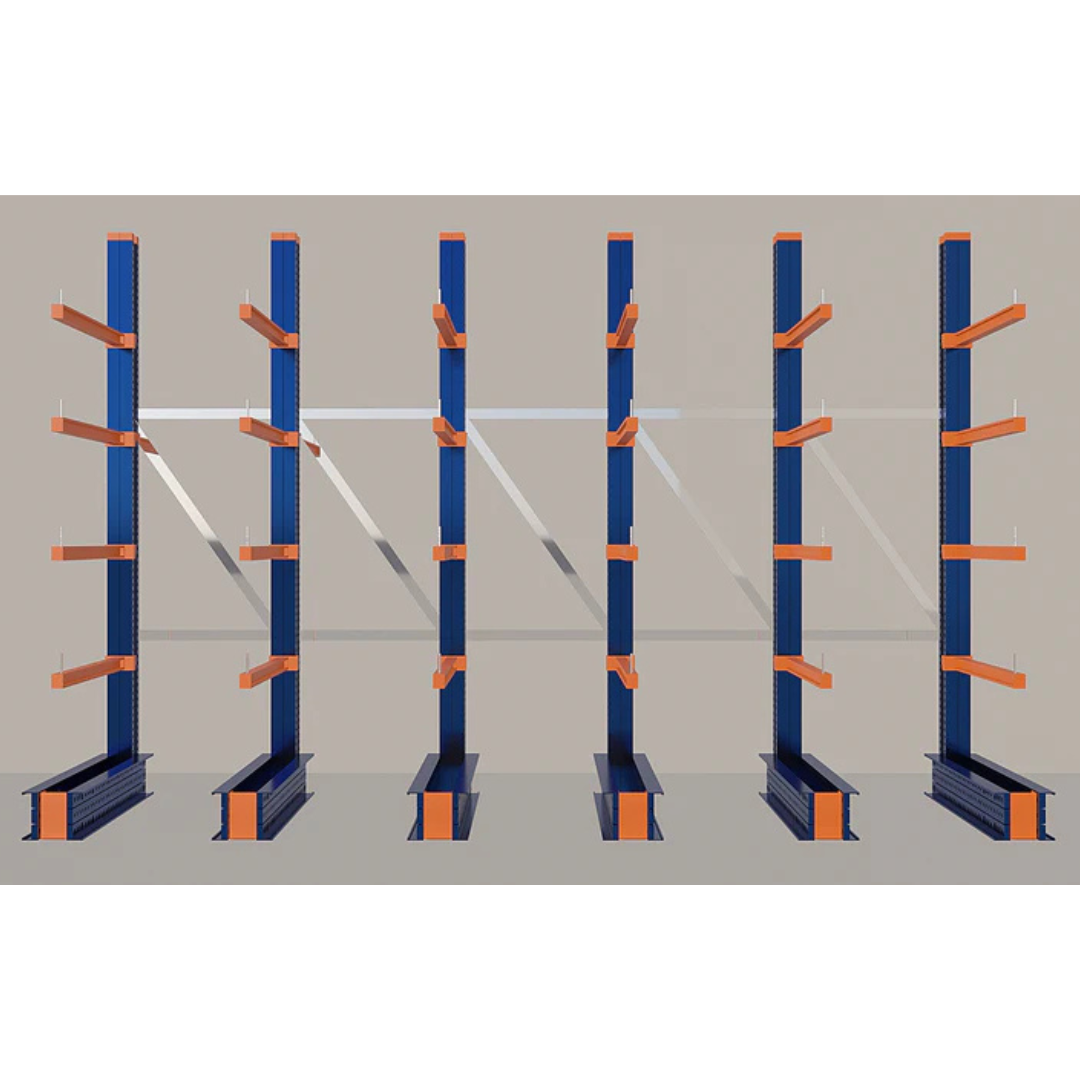Cantilever Rack 4500H x 5000W x 1200D c/w Base + 4 Levels