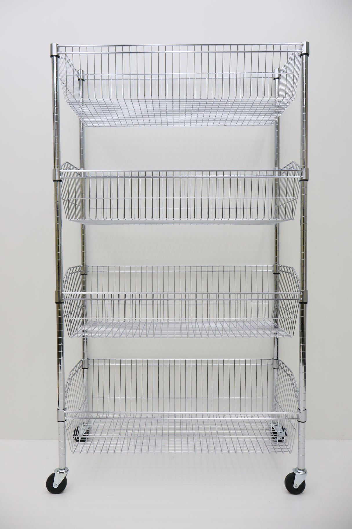 Wire Chrome Basket Shelf 1690H x 910W x 460D 4 Level