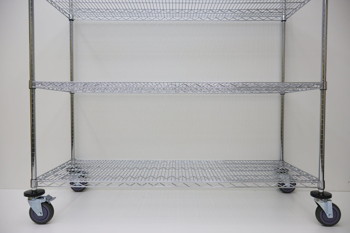4 Tier Chrome Plated Security Trolley 1600H x 1520W x 610D