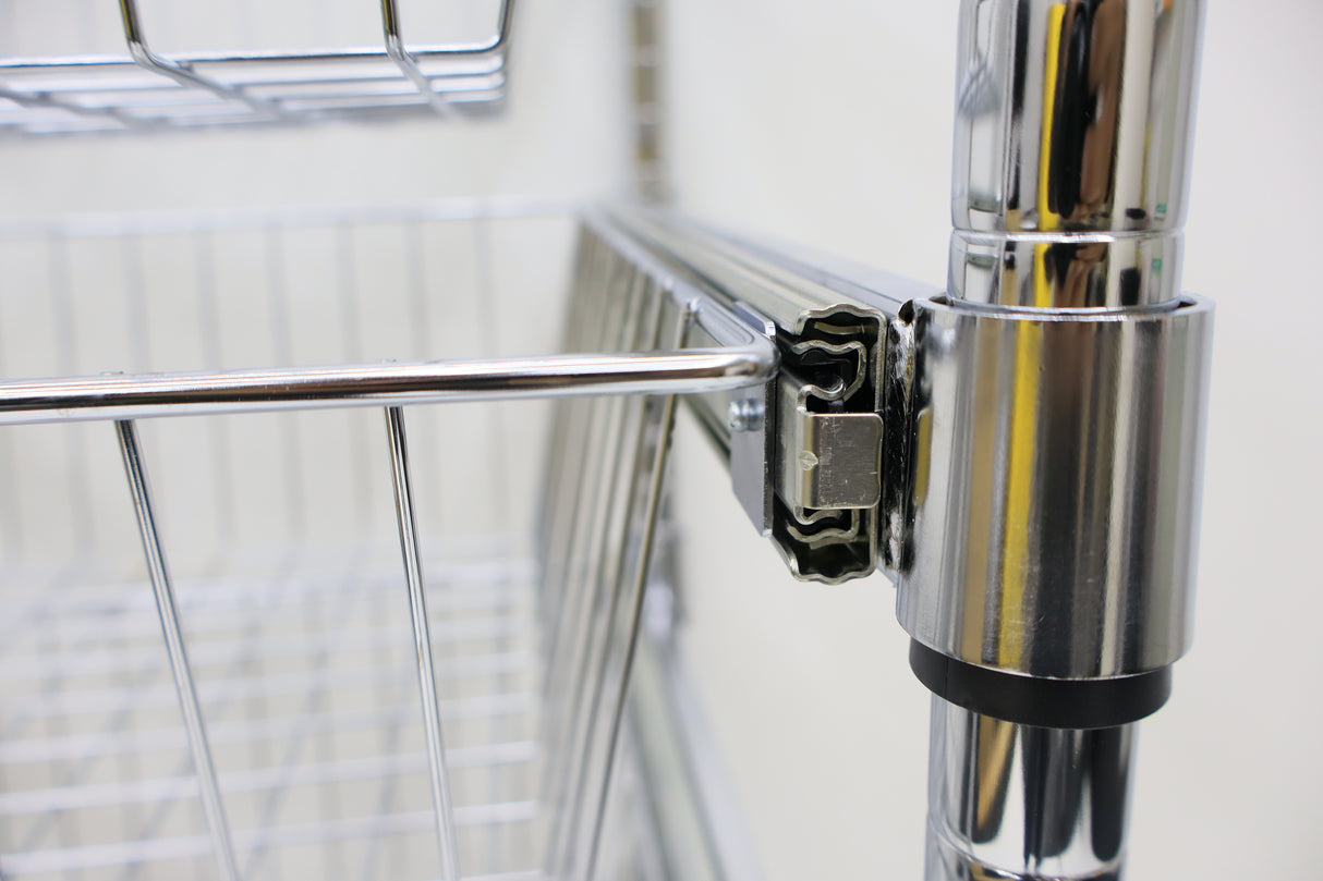 7 Tier Chrome Plated Basket Trolley 1530H x 460W x 460D