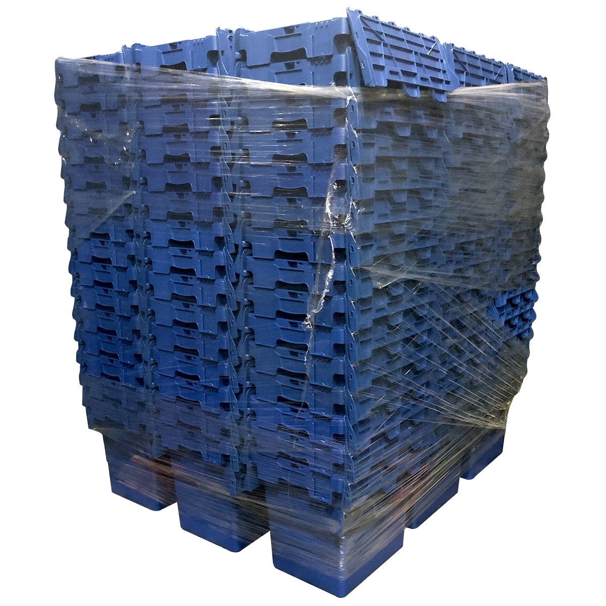 RackZone Pallet Deal: 135 Blue 33L Attached Lid Containers, 400x300x365mm.