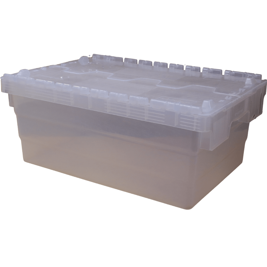 RackZone 44L Transparent Attached Lid Container, ideal for storage and transport.
