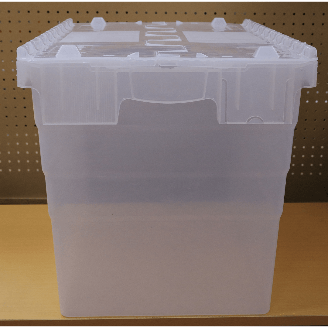 RackZone 58L Attached Lid Container: reusable, stackable, and secure storage.