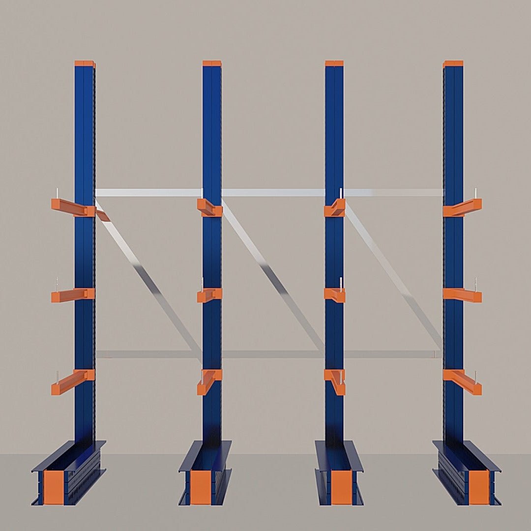 Cantilever Rack 5000H x 3000W x 1200D c/w Base + 3 Levels