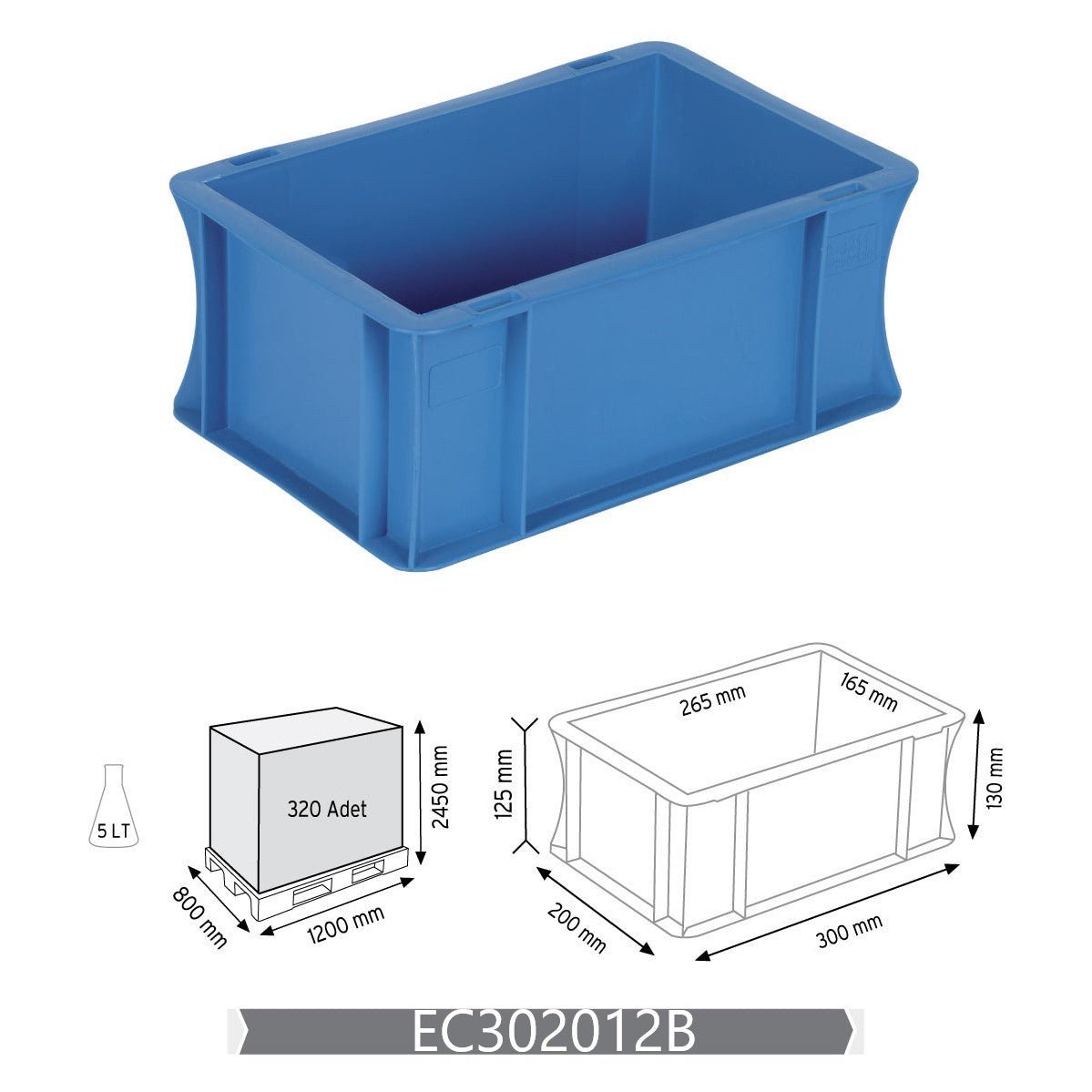 RackZone Euro Container 300x200x120mm for pallet racking and storage.
