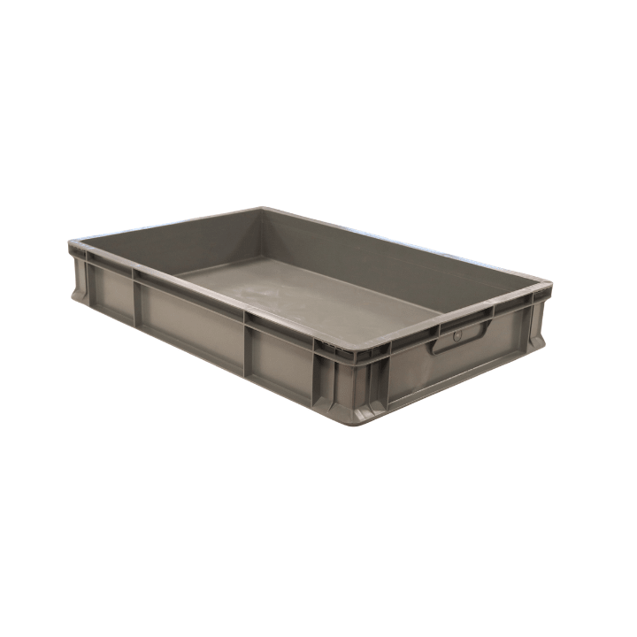 RackZone Euro Container 600x400x100mm Grey, perfect for warehouse storage.