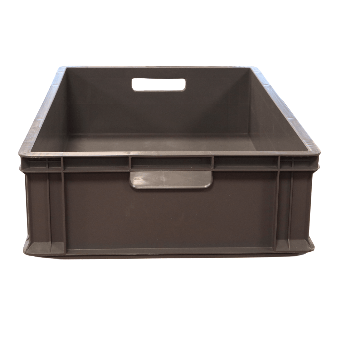 RackZone Euro Container 600x400x150mm Grey—industrial storage with handles.