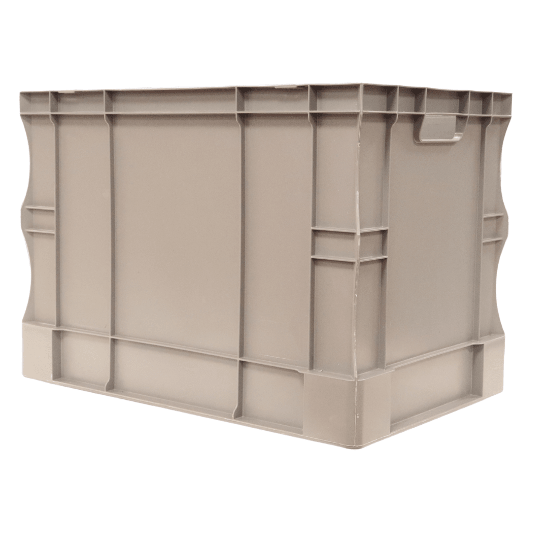 RackZone Euro Container 600x400x420mm Grey, stackable industrial storage crate.