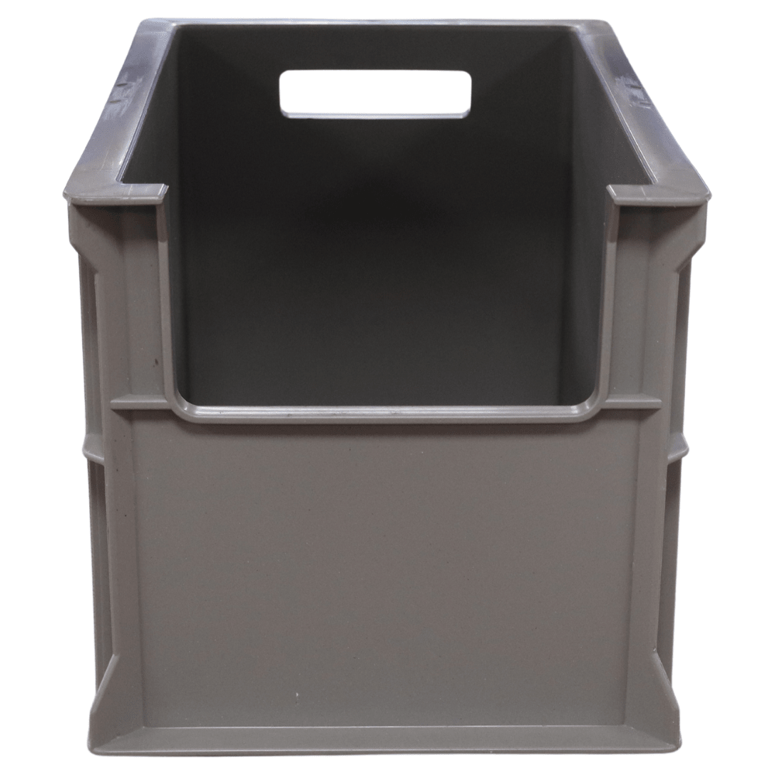 RackZone Euro Picking Container 300x200x200mm in light grey, front view.