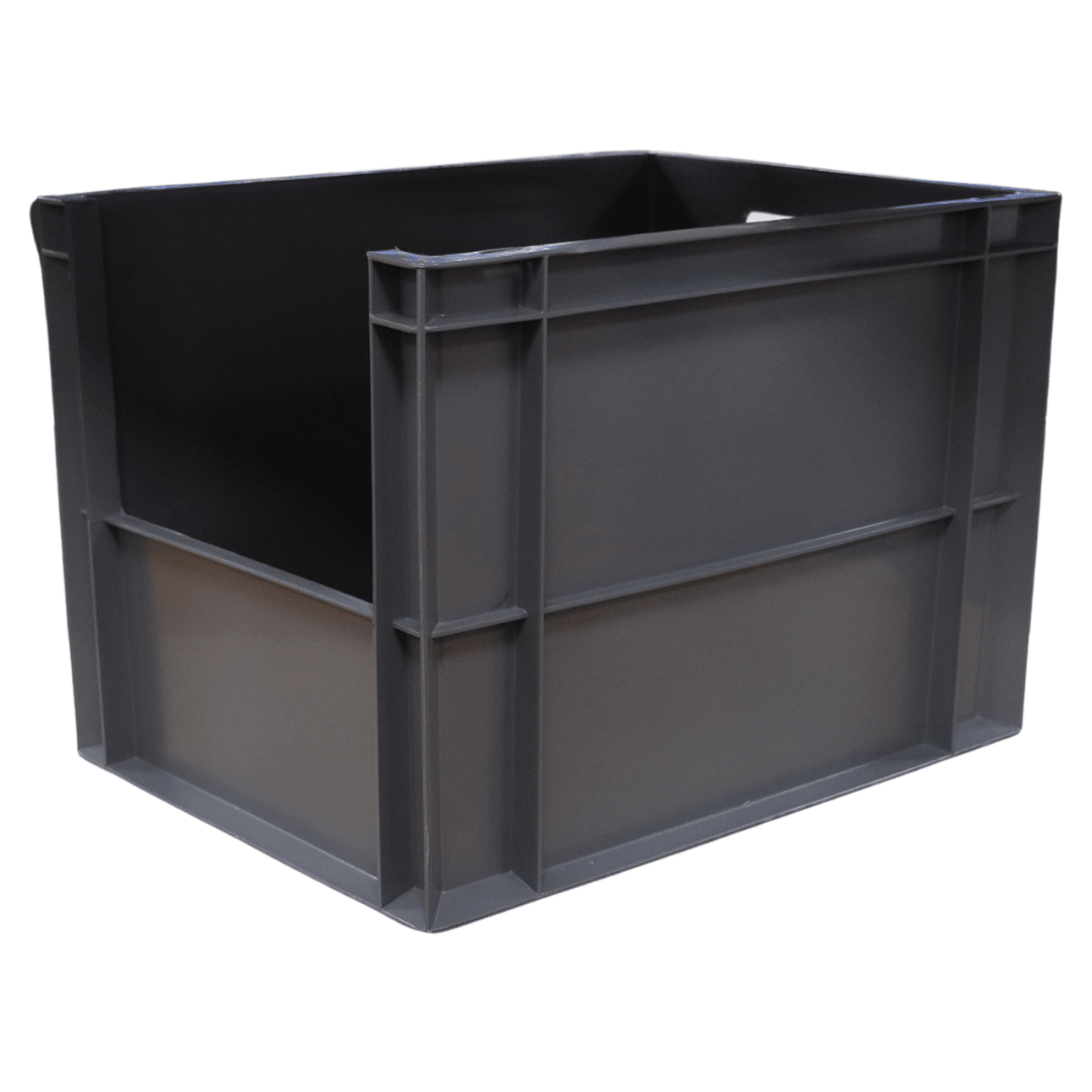RackZone Euro Picking Container 400x300x290mm, stackable, no lid, grey.
