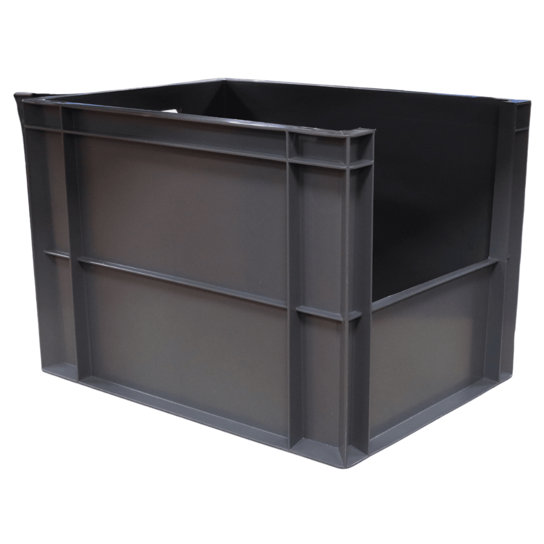 RackZone Euro Picking Container 400x300x290mm, stackable, dark grey, reinforced.
