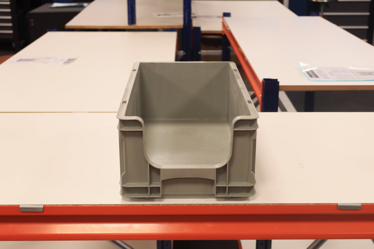 RackZone 130 Euro Picking Containers in grey provide organized storage solutions.