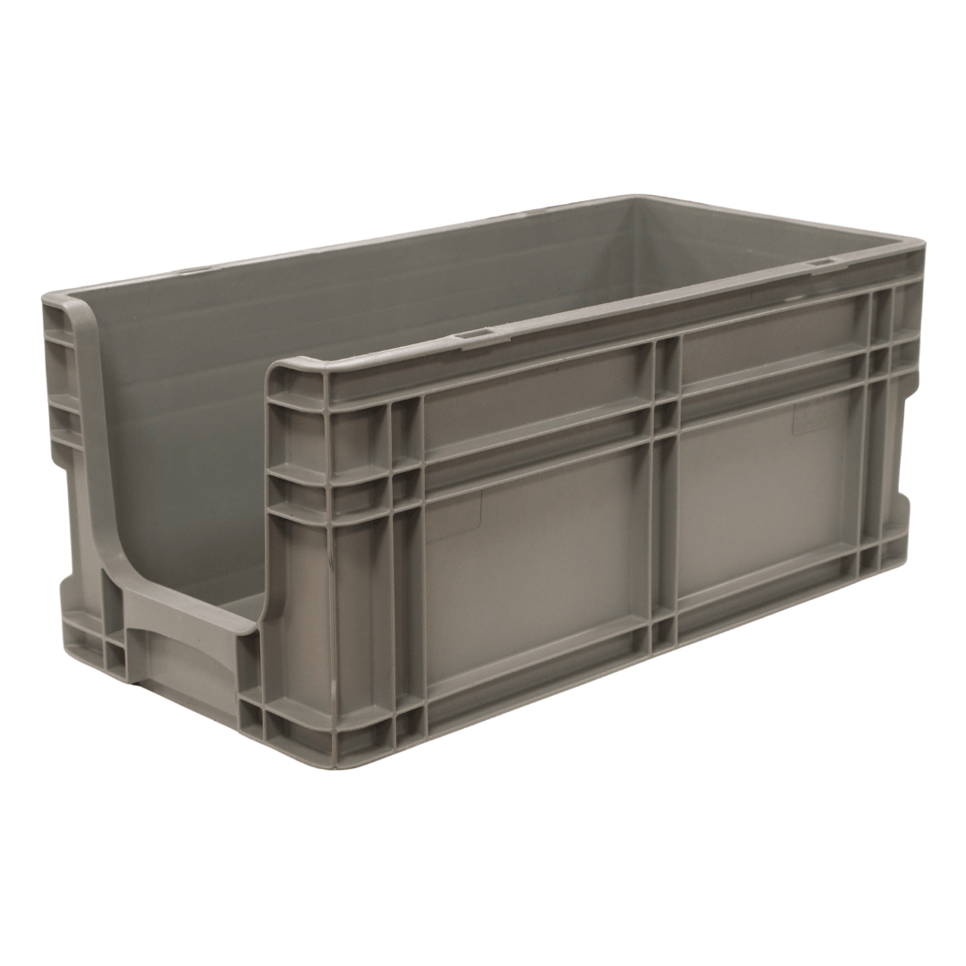RackZone Euro Picking Container 505x295x180mm, grey, open front, reinforced sides.