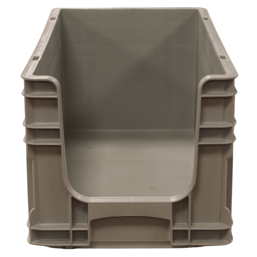 RackZone Euro Picking Container 505x295x180mm Grey, stackable with Euro bins.
