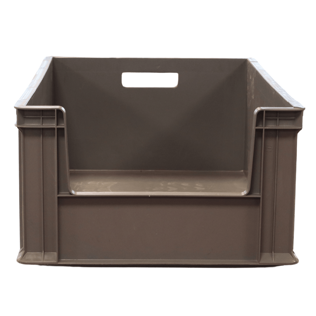 RackZone Euro Picking Container 600x400x230mm Grey, open front, stackable.
