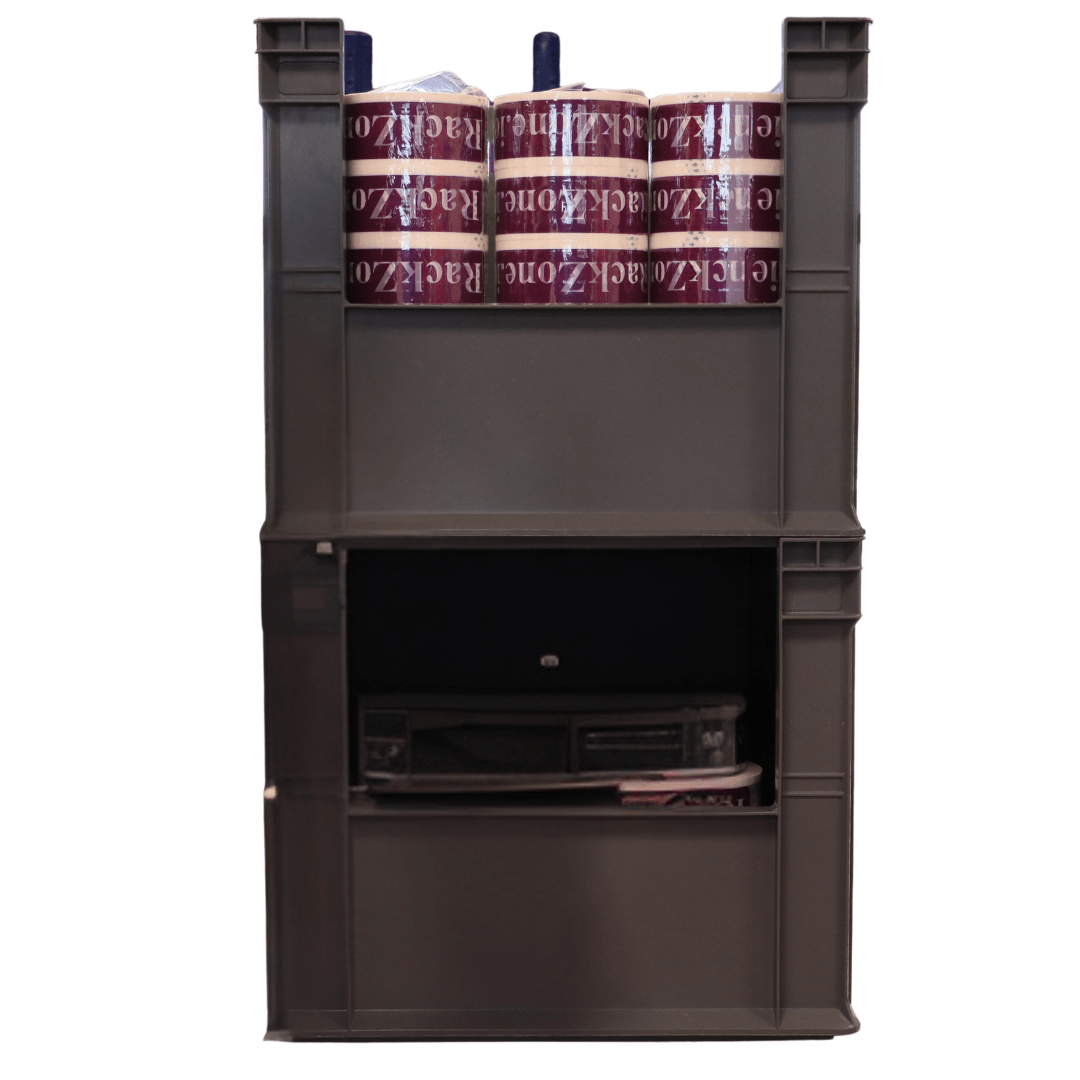 RackZone Euro Picking Container 600x400x280mm Grey for stackable storage.