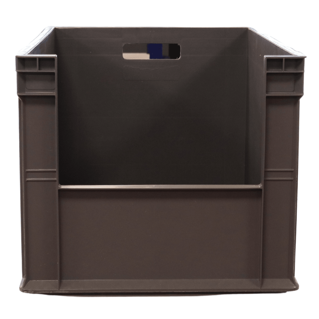 RackZone Euro Picking Container 600x400x320 Grey with open front and handle cutout.