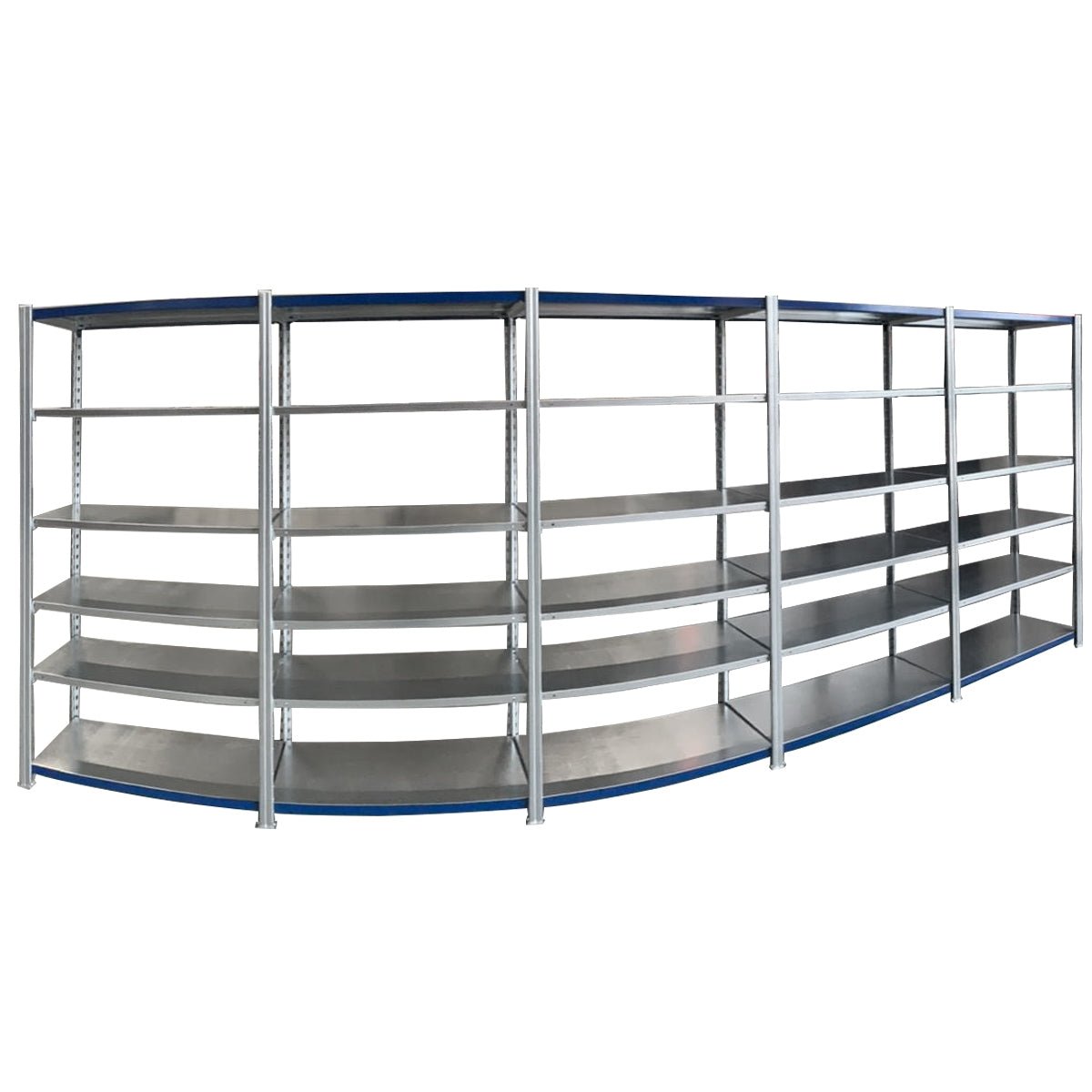 RackZone Easy Rack Galvanise 5 Bay, 5 Level, 2000h Shelving in Sleek White Finish.