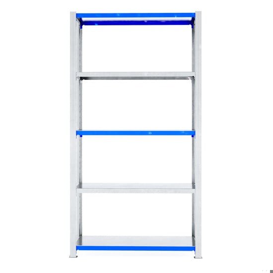 RackZone Easy Rack Galvanised Shelving Starter, 5 shelves, 600mm depth.