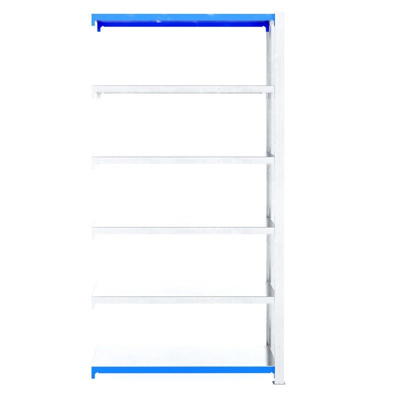 RackZone Easy Rack Galvanised Extender, 5 shelves, 600mm deep—garage ready.