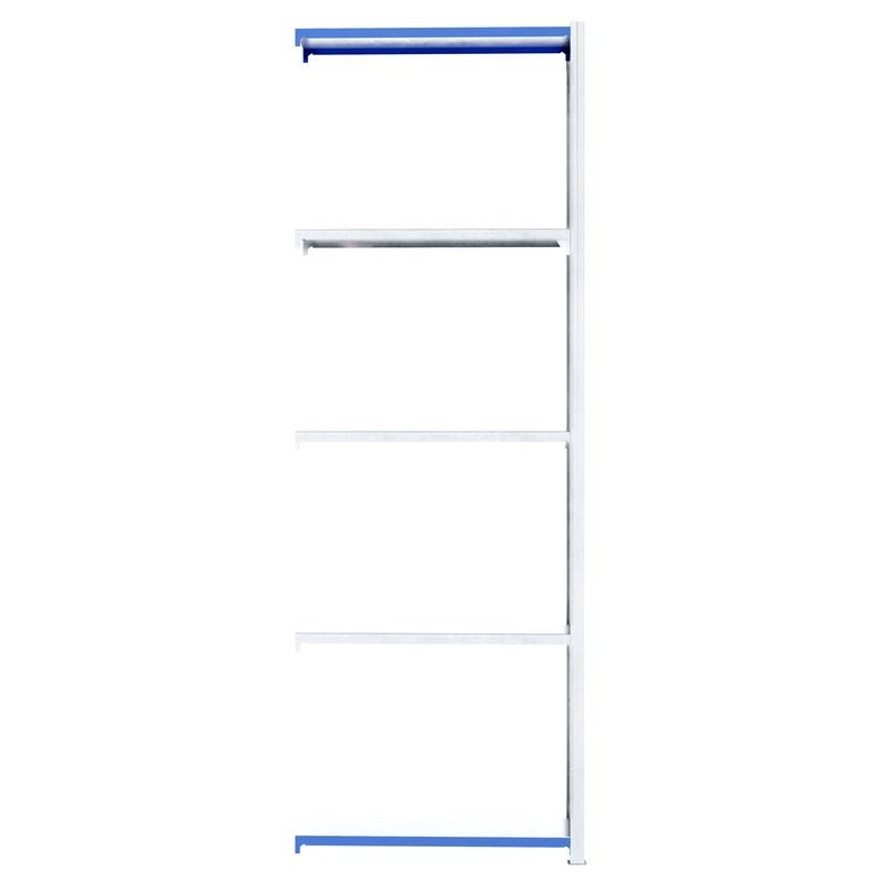 Easy Rack Galvanised Shelving Extender by RackZone with four bars, blue accents.