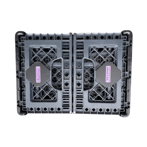 RackZone Foldable Crate 25L Grey, 400x300x260mm—durable storage solution.