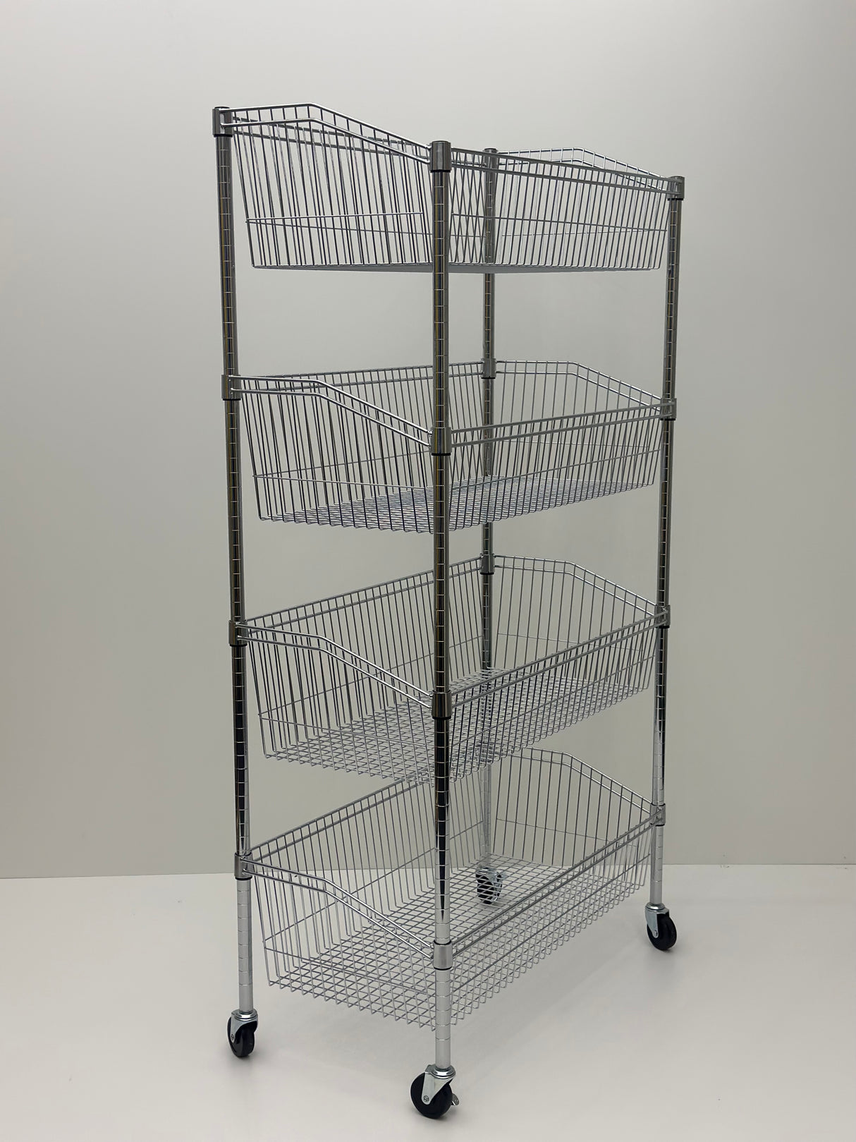 Wire Chrome Basket Shelf 1690H x 910W x 460D 4 Level