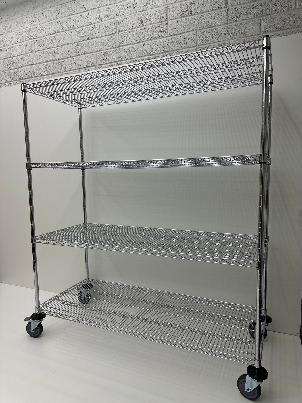 4 Tier Chrome Plated Security Trolley 1600H x 1520W x 610D