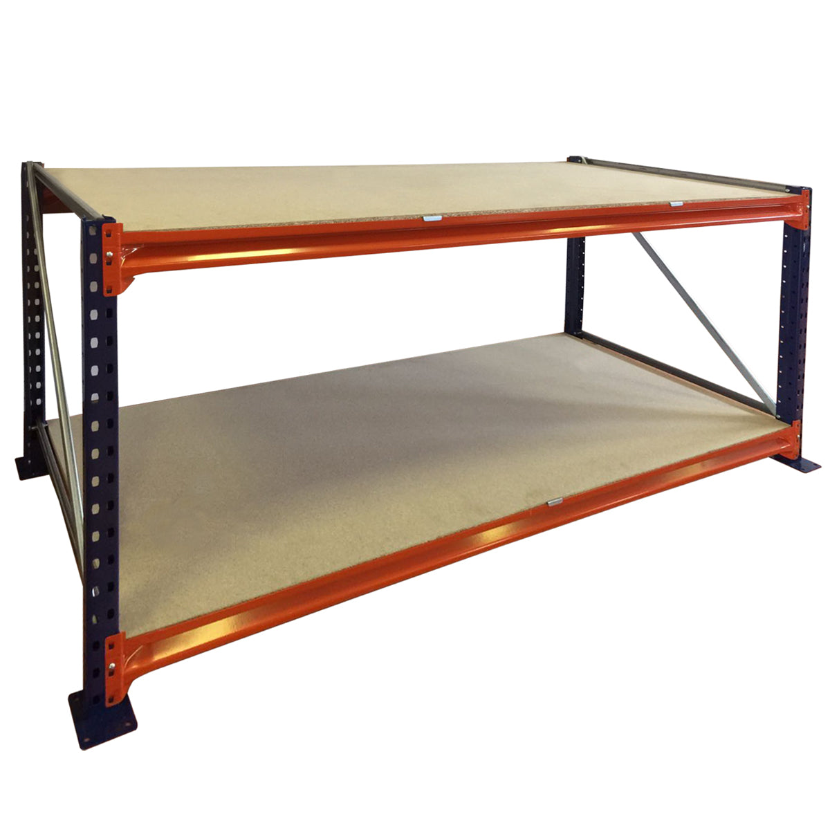 Industrial Workbench 1850w X 800d X 900h 2 Levels c/w Timber