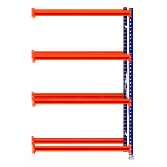 RackZone Tyre Racking Extender: 4 orange beams, blue vertical supports.