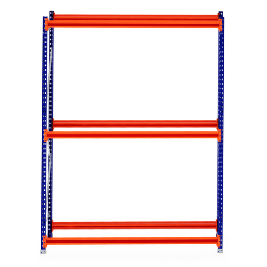 RackZone Tyre Racking 600mm Depth - Starter with blue frame, orange beams.