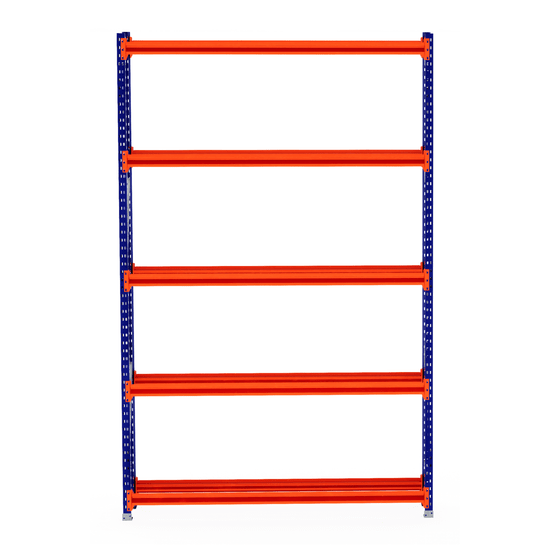 RackZone Tyre Racking 400mm Starter with blue supports and 5 orange beams.