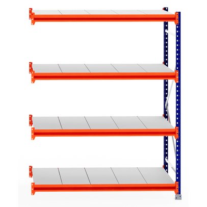 RackZone Longspan Extender with four steel shelves, 800mm depth.