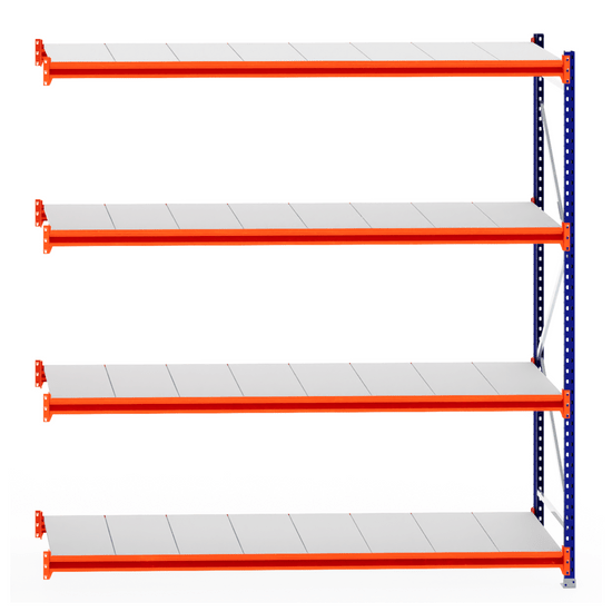 RackZone Longspan Shelving Extender, 800mm deep with steel panels.