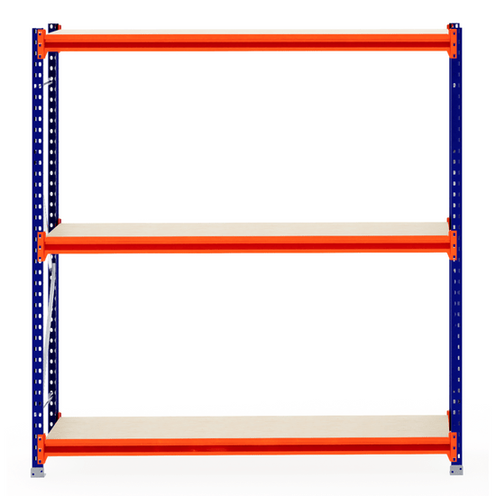 RackZone Longspan Shelving 600mm Deep, Laminated Timber, Starter Unit, empty.