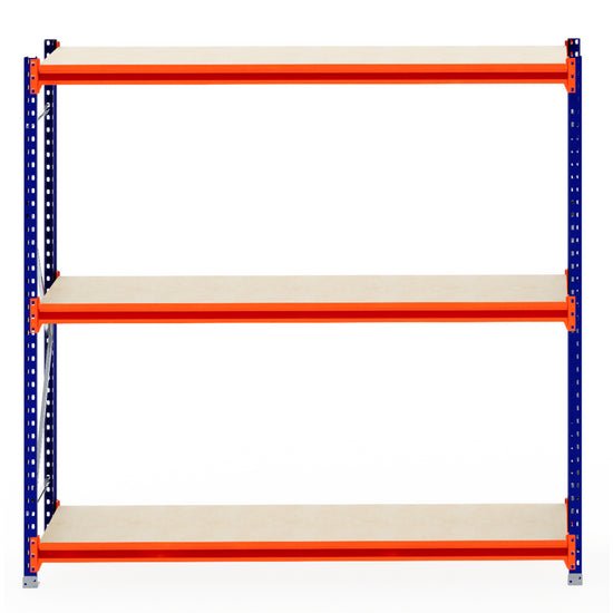 RackZone Longspan Shelving 600mm Depth Starter, laminated timber, empty shelves.
