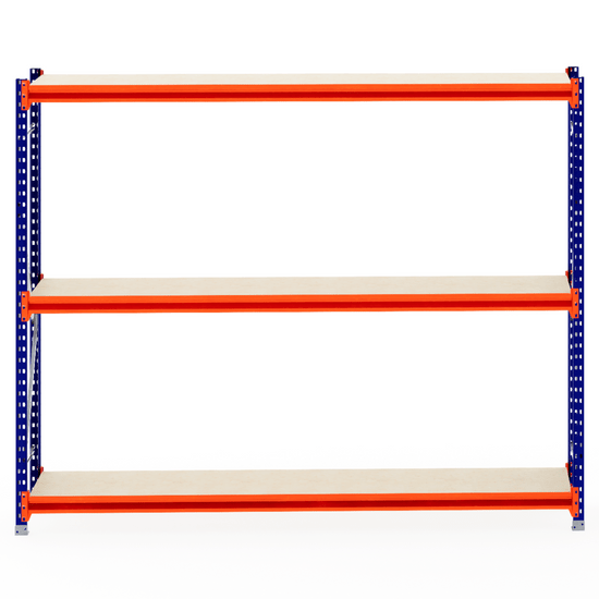 RackZone Longspan Shelving 600mm, laminated timber shelves, starter unit.