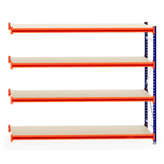 RackZone Longspan 800mm Laminated Timber Extender, five-tier shelving unit.