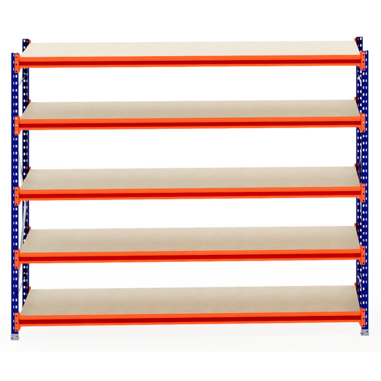 RackZone Longspan Shelving, 6-tier, 800mm deep, with laminated timber shelves.