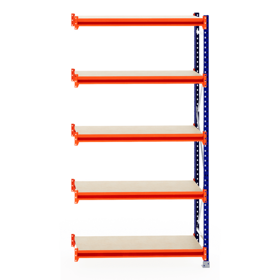 RackZone Longspan Shelving Extender, 600mm depth, with laminated timber shelves.