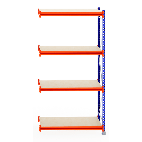 RackZone Longspan Shelving, 800mm deep, laminated timber extender.