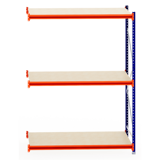 RackZone Longspan Shelving Extender, 800mm deep with laminated timber shelves.