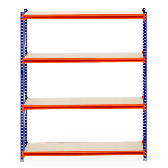 RackZone Longspan Shelving Starter, 800mm deep, with laminated timber shelves.
